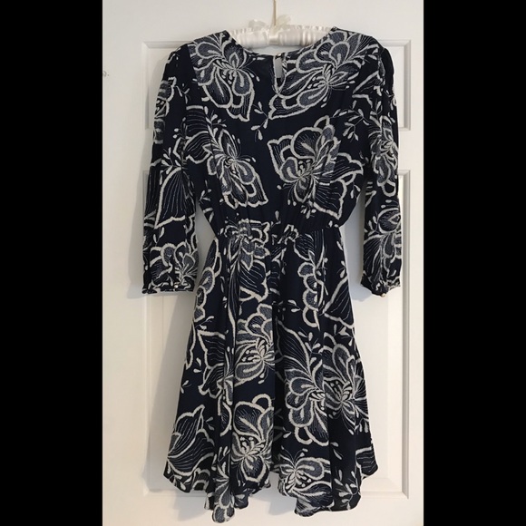 Navy Floral Dress by Kling - Picture 2 of 5